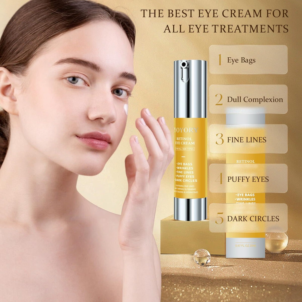 YOYORY label close-up displaying ingredients and certified clean-beauty claims