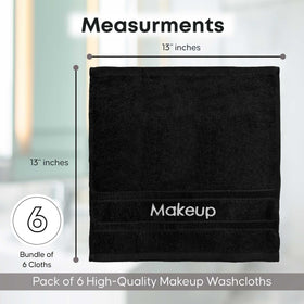YRALY close-up of embroidered "Makeup" label, clear guest guidance