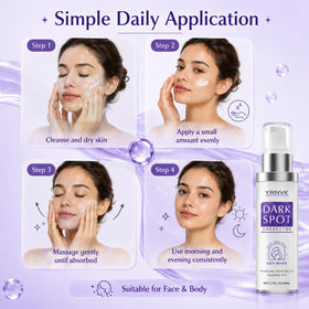 YRNVK being applied to face to reduce dark spots and even tone