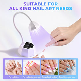 YSC adjustable gooseneck positioned over nail for precise targeted light benefit
