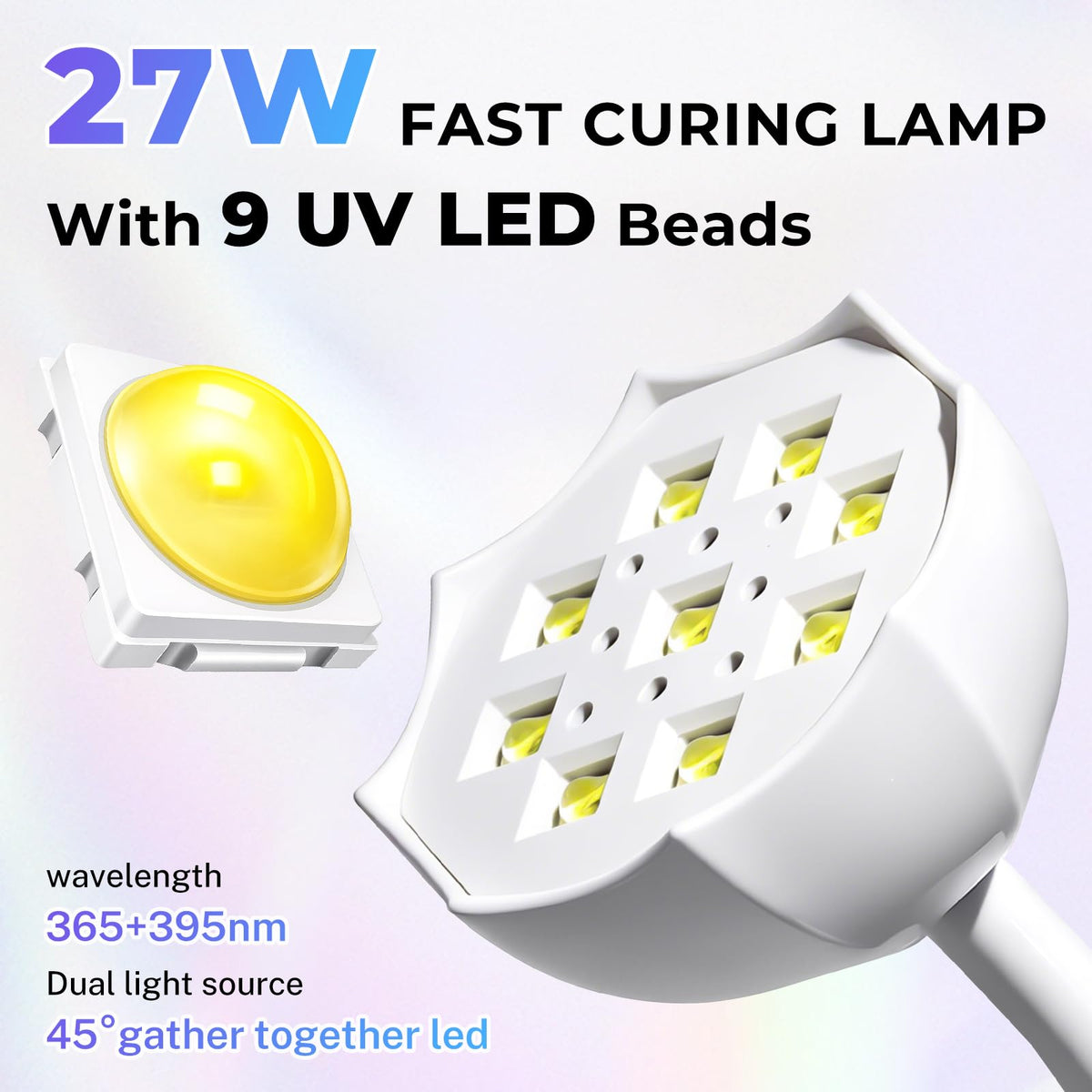 YSC close-up of LED array revealing dual-wavelength bulbs for reliable curing