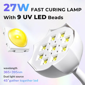 YSC close-up of LED array revealing dual-wavelength bulbs for reliable curing