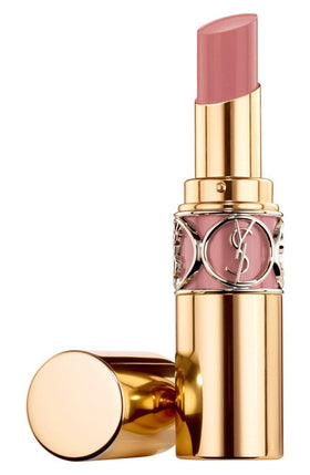 Yves Saint Laurent Rouge Volupté Shine front packaging showing shade 44 and glossy finish benefit