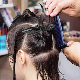 YSSER Evans before-and-after hair texture comparison showing smoother finish
