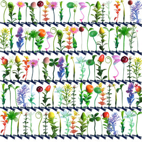 Yszhijia front packaging showing 100 assorted plant hair clips, easy styling