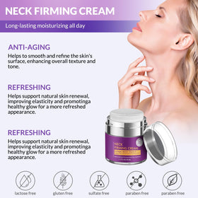 YTDB applying cream to neck demonstrating gentle upward strokes and firming benefit