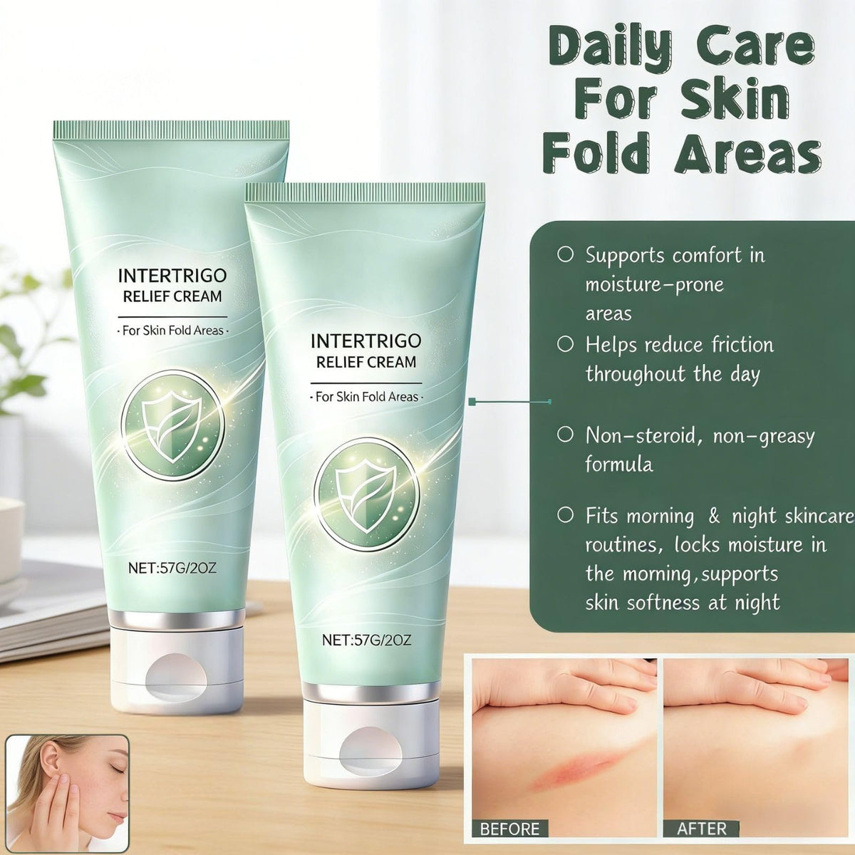 YUEOL cream texture swirl showing lightweight, fast-drying finish