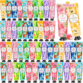 YUEONEWIN front packaging showing 50-pack hand cream set and easy gifting benefit