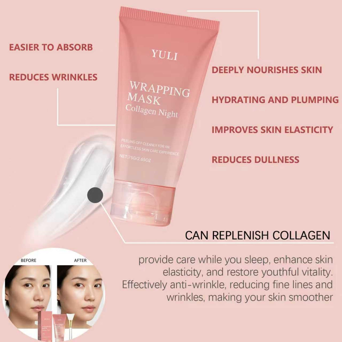 YULI applying mask with brush demonstrating even coverage and precision