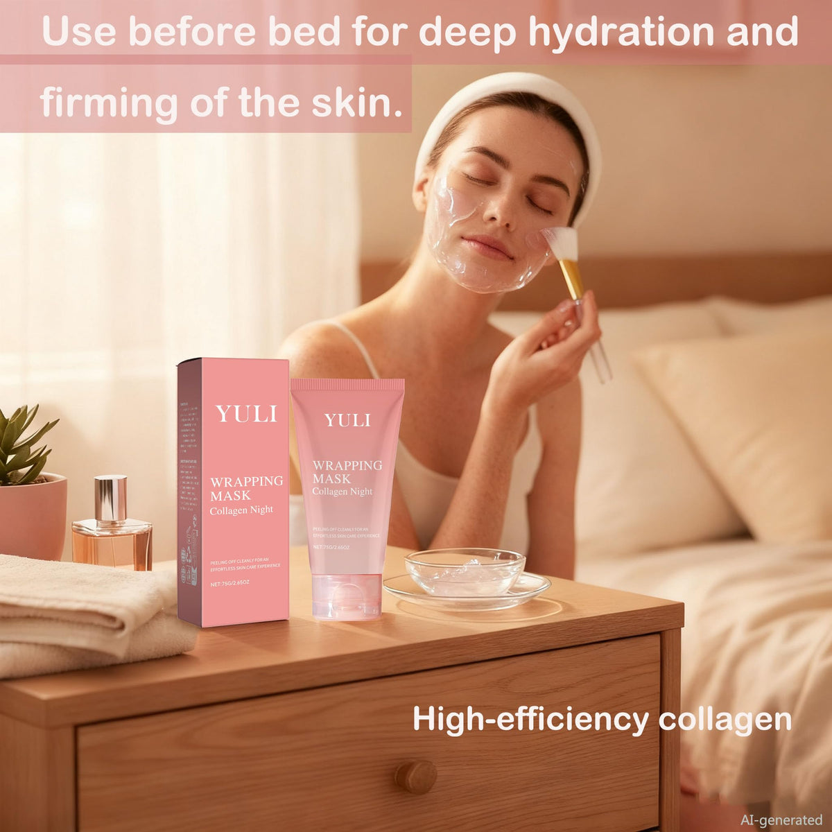 YULI in night routine setting illustrating overnight hydration convenience