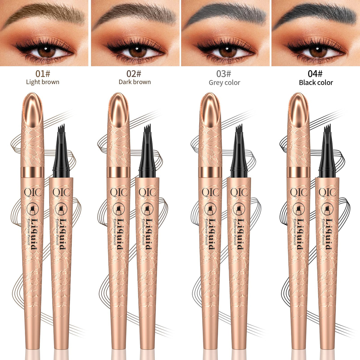 Yulinlon stroke swatch showing hair-like texture and long-lasting color benefit