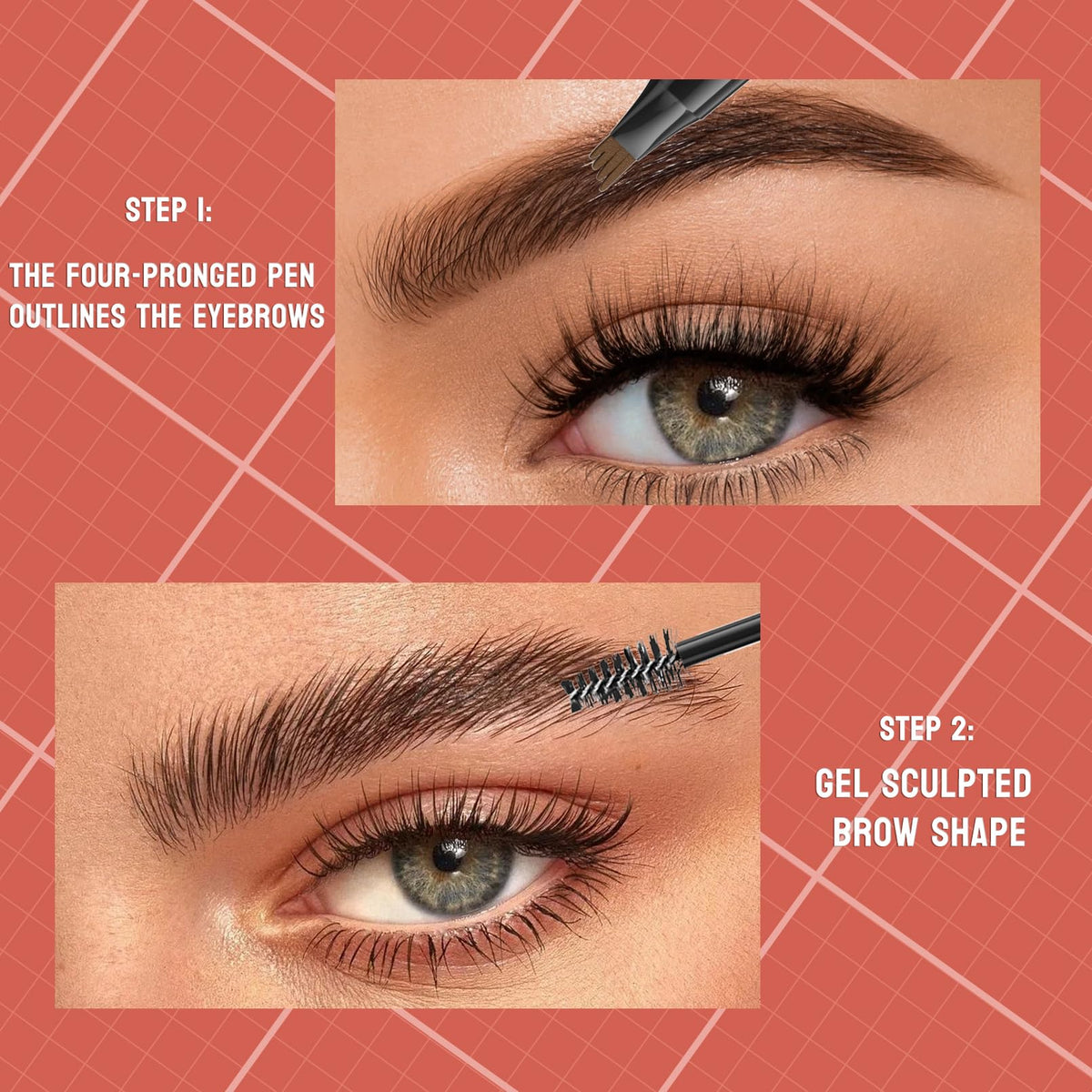 Yulinlon clear gel end detail showing setting texture to keep brows neat