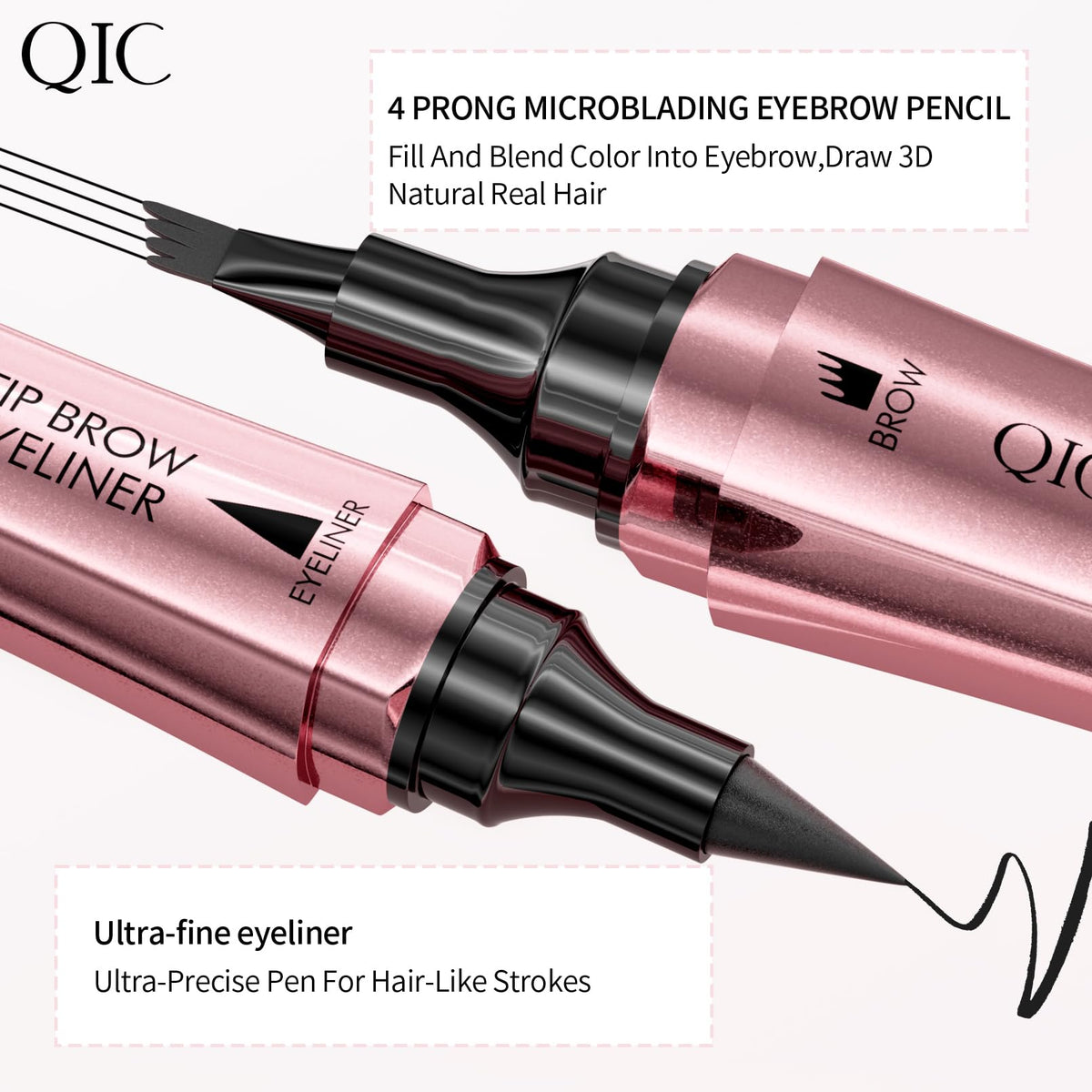 Yulinlon swatches showing brown brow strokes and liner opacity