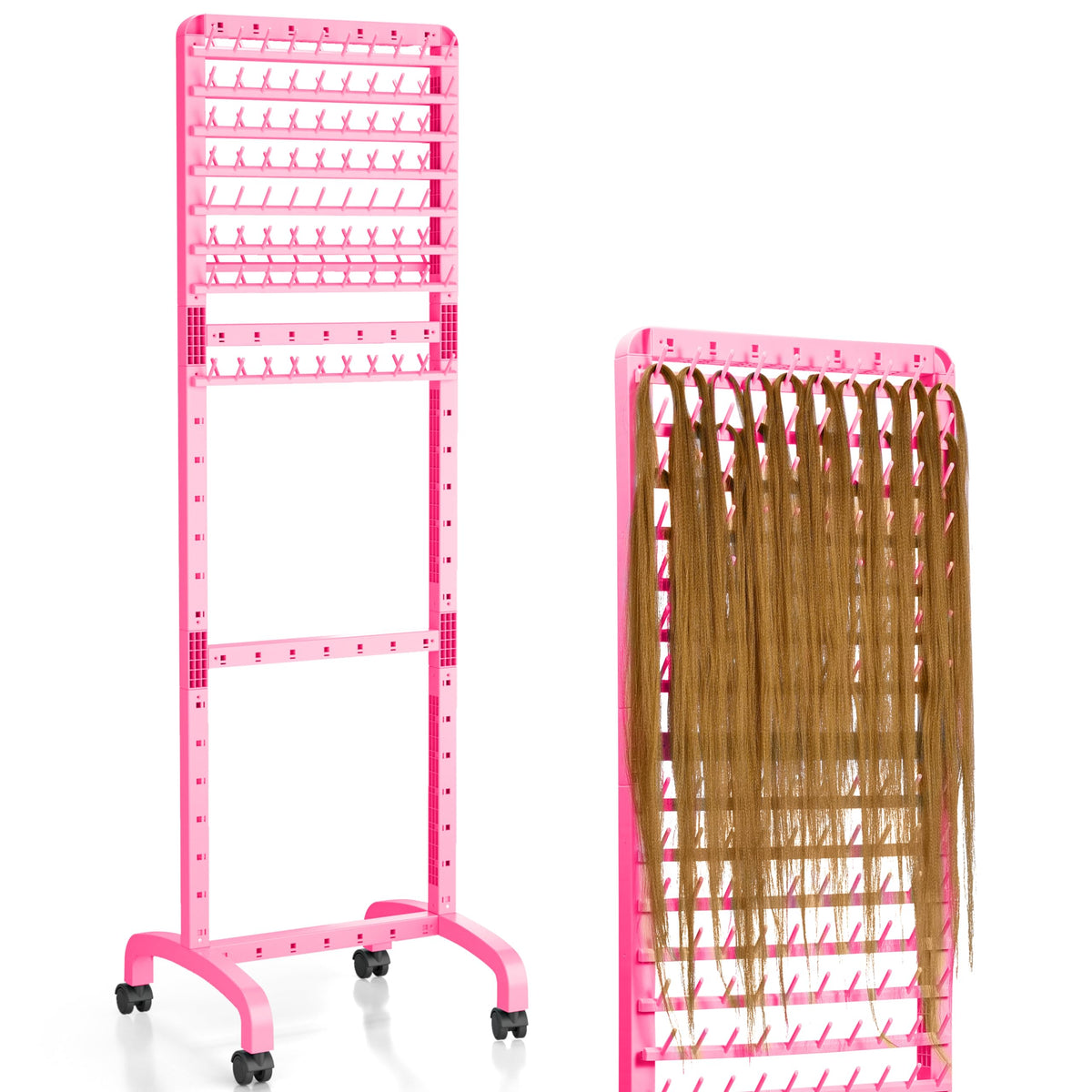 Yumkfoi front view full rack showing 160 pegs and organized extensions benefit: fast selection
