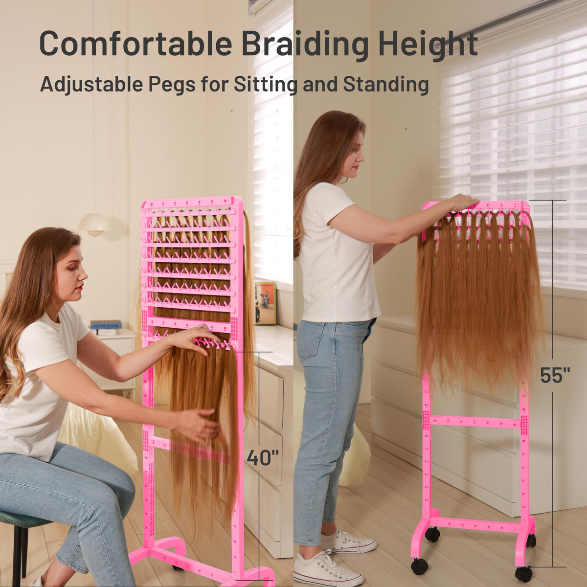 Yumkfoi rack holding multiple braiding extensions during use benefit: tangle-free organization