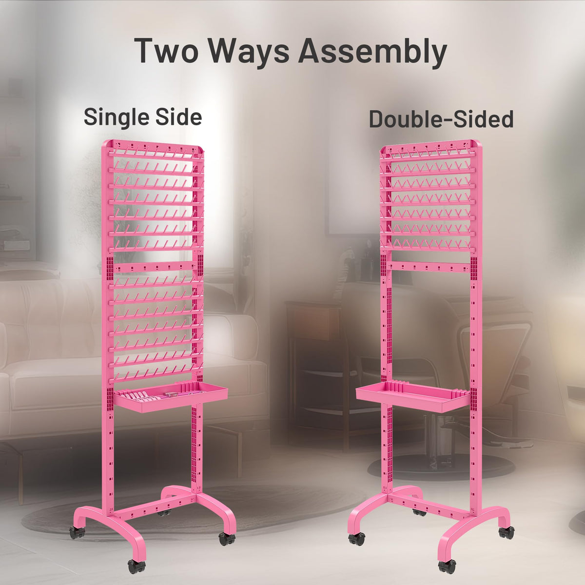 Yumkfoi close-up pegs showing adjustable heights and tidy storage