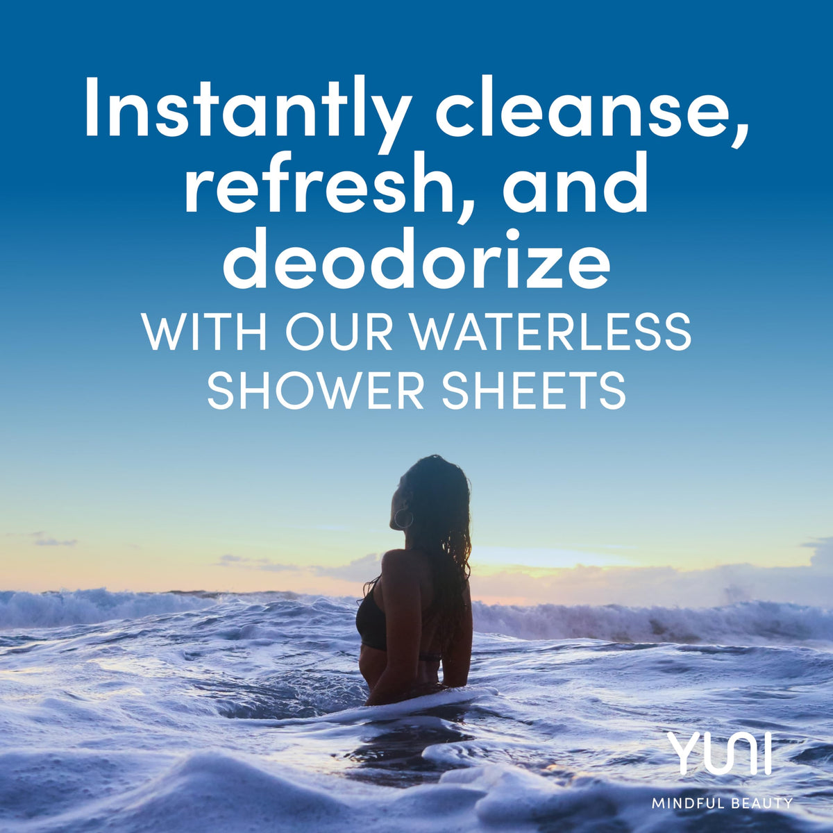 YUNI Beauty unfolded extra-large wipe demonstrating full coverage benefit