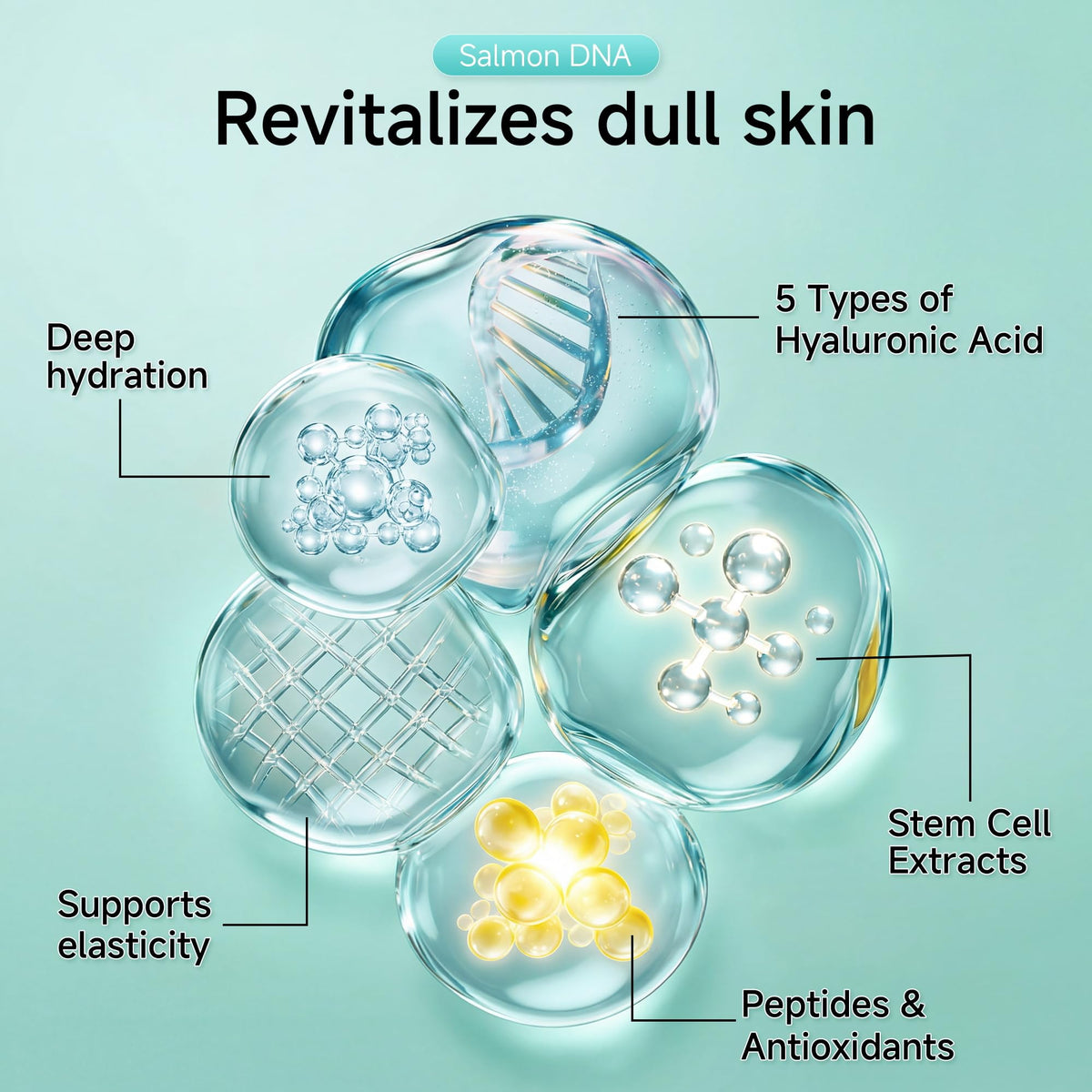 YUOJUNES serum texture drop demonstrating lightweight hydrating formula