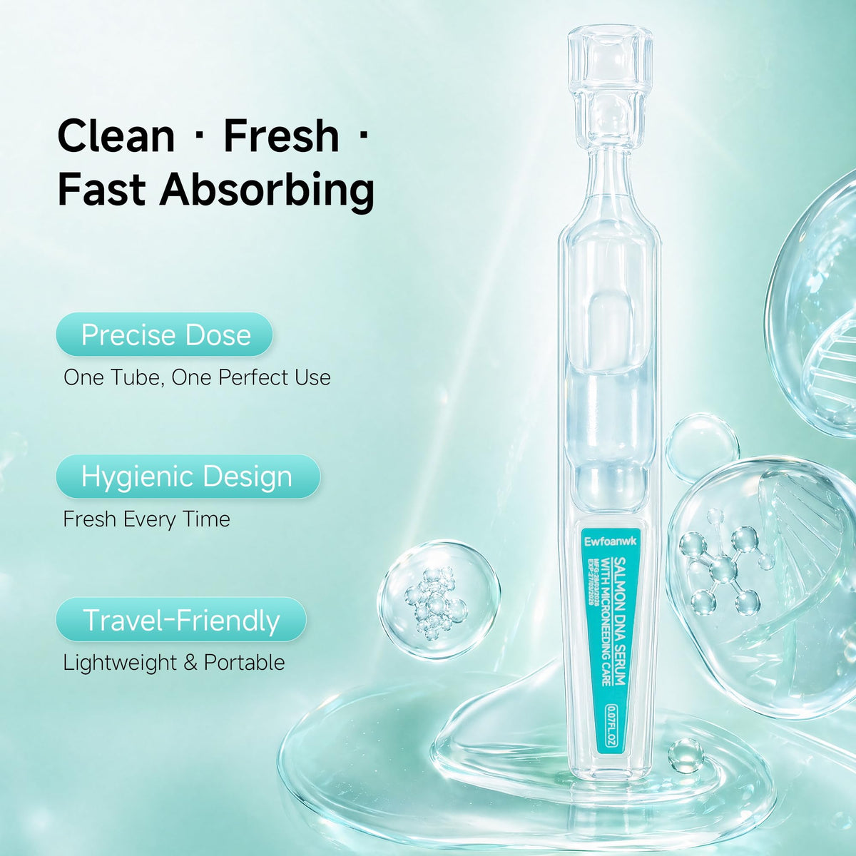 YUOJUNES ampoule applied after microneedling to soothe skin