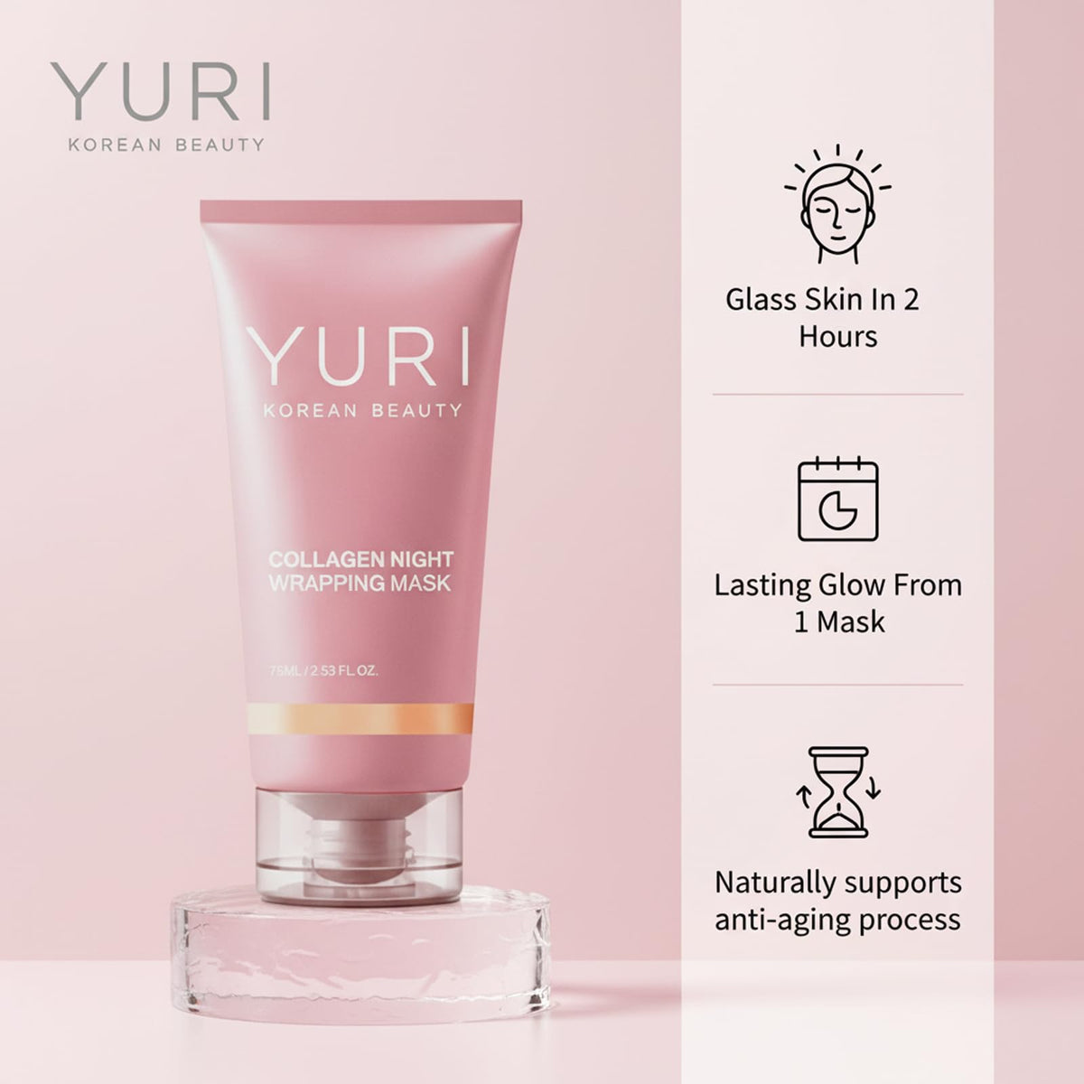 YURI BEAUTY close-up of creamy mask texture highlighting hydration boost