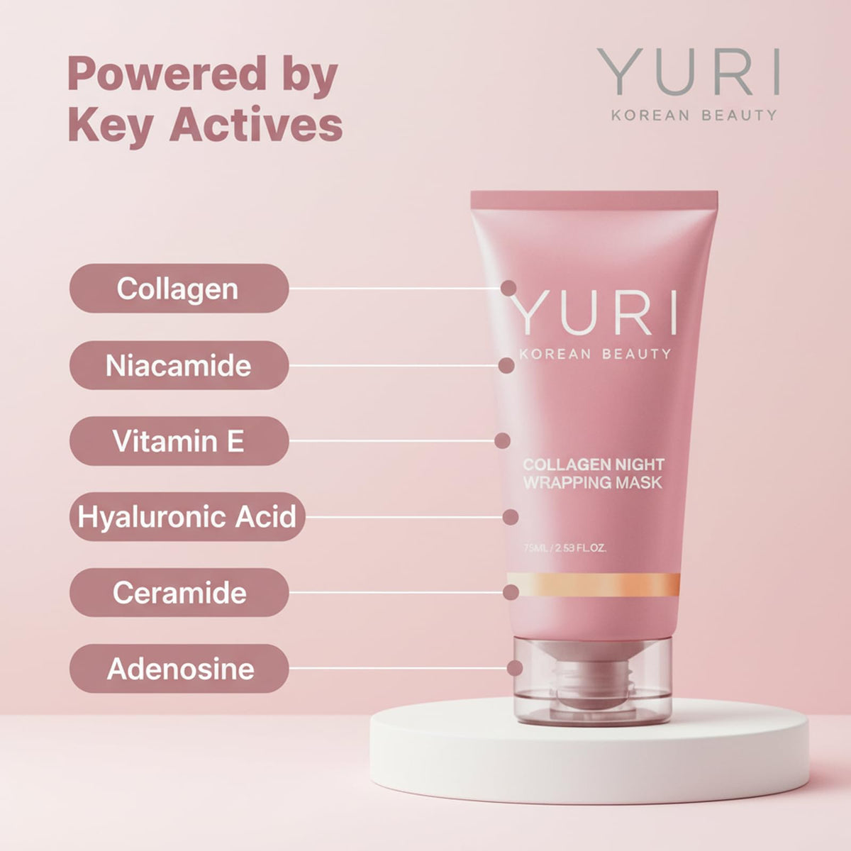 YURI BEAUTY bedside scene illustrating overnight use convenience