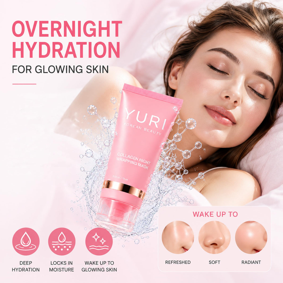 Yuri Korean Beauty applying mask on face demonstrating even coverage benefit