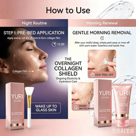 yuri collagen morning rinse with water and cloth to show simple cleansing benefit