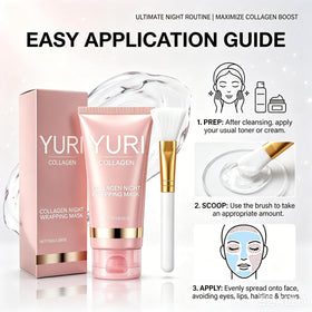 yuri collagen peel-off detail demonstrating gentle film removal for convenient morning routine