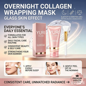 yuri collagen size scale jar next to hand to indicate product volume and portability
