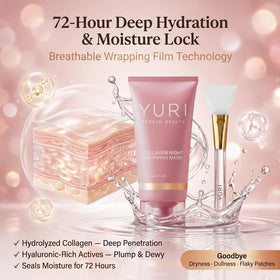 YURI GLOW silicone applicator brush detail for hygienic, even mask application