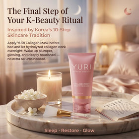 YURI GLOW open jar texture close-up highlighting smoothing, hydrating formula