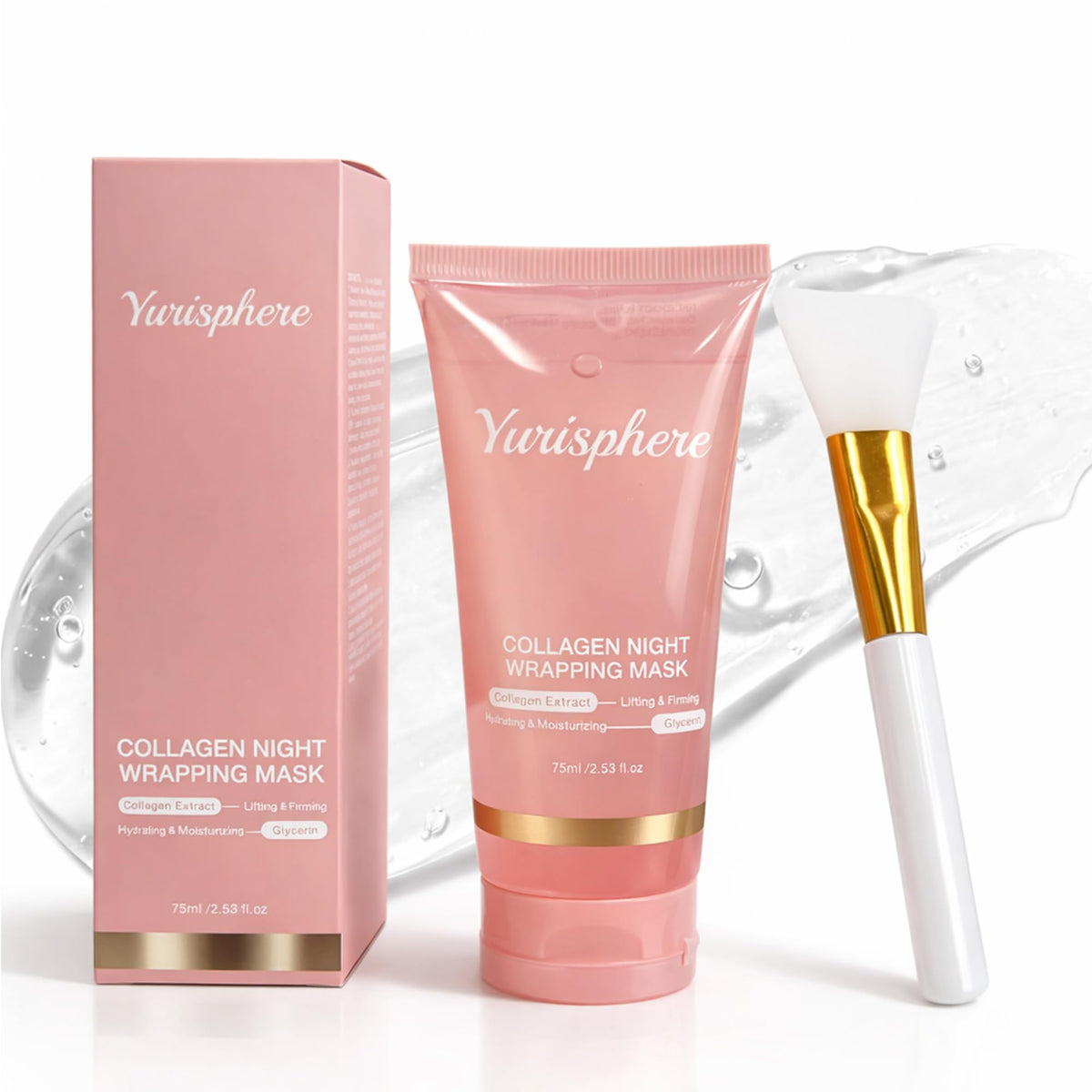 Yurisphere front packaging showing product and benefit for hydrated skin