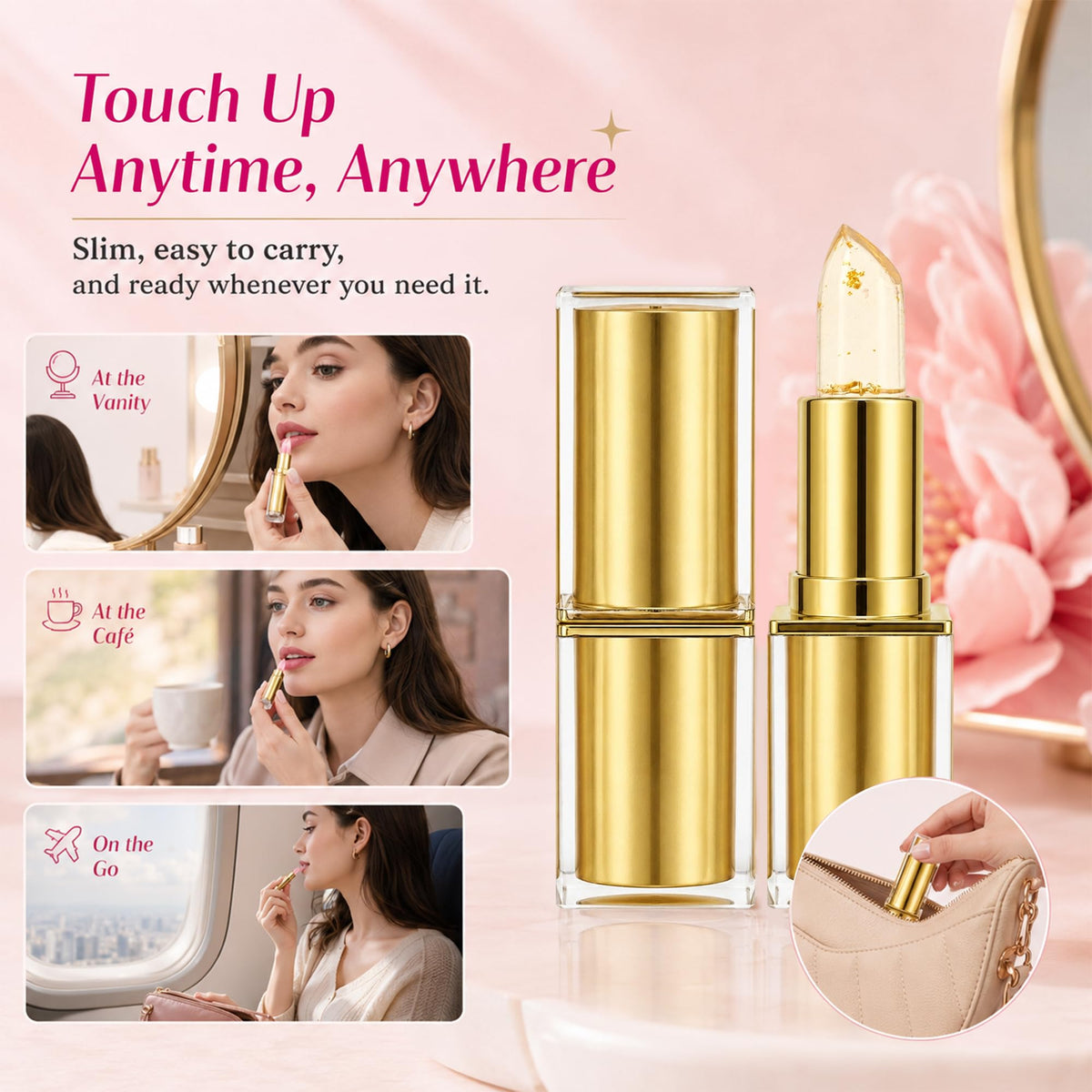 Yurisphere on vanity in lifestyle scene inspiring daily beauty routine