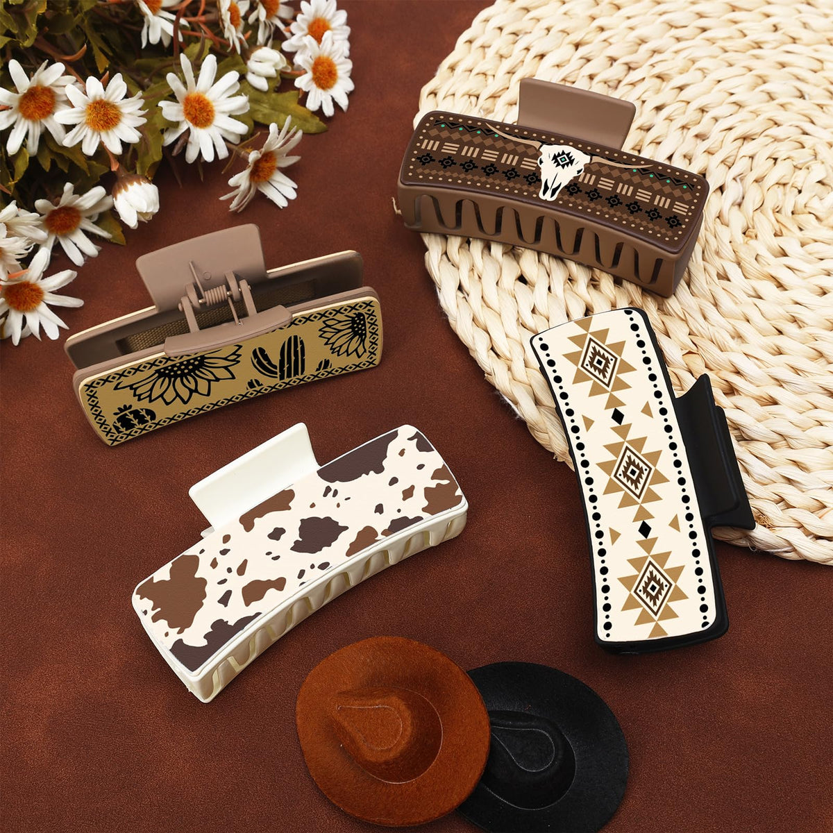 Yussti clips styled with cowgirl outfit to show fashion-forward western accessory