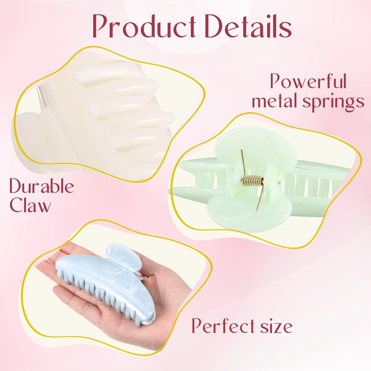 Yuxung clip holding a bun to show secure non-slip grip and neat style