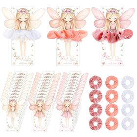 Yuxung front packaging showing 24 scrunchies and cards, neat presentation benefit