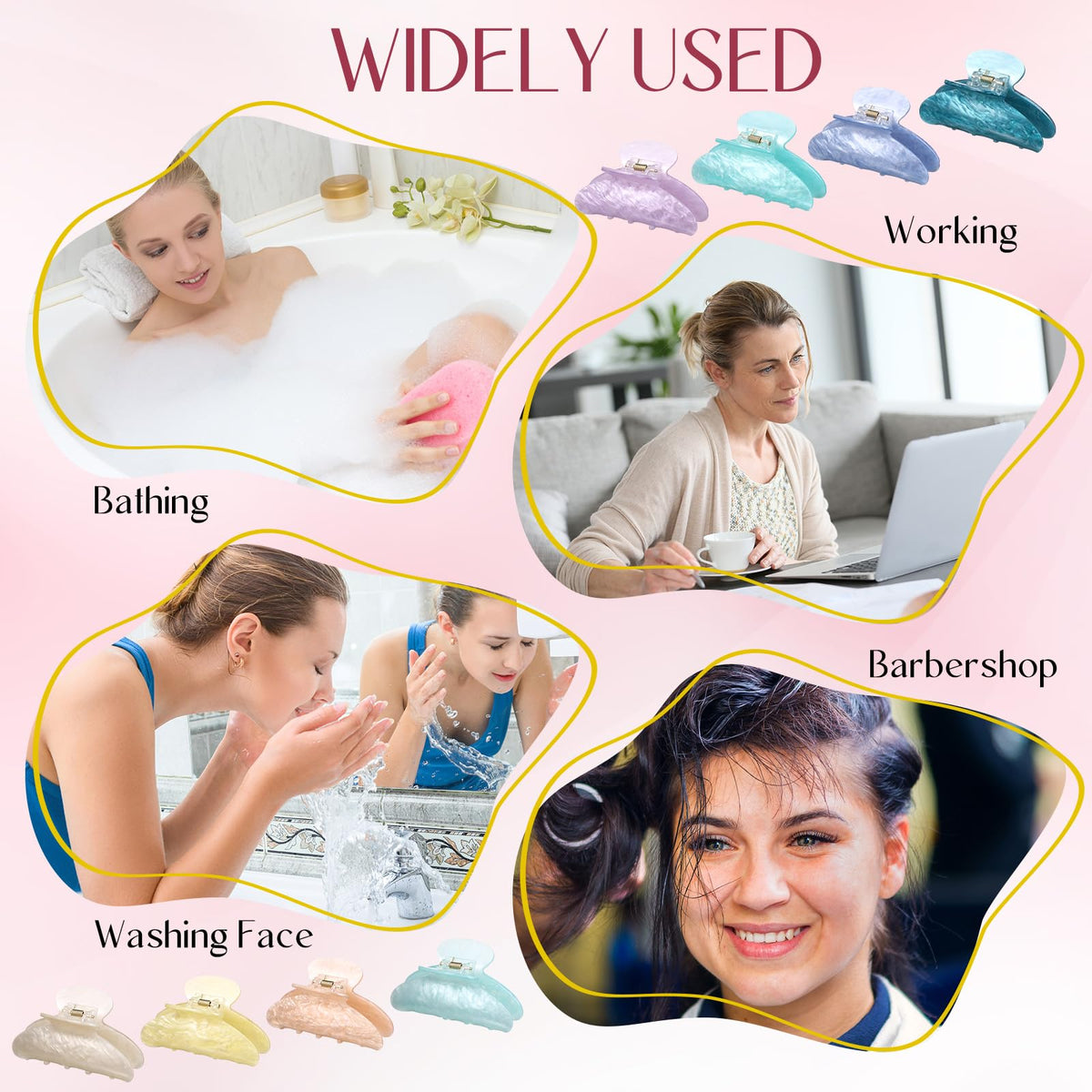 Yuxung clip in use on half-up hairstyle providing secure all-day hold