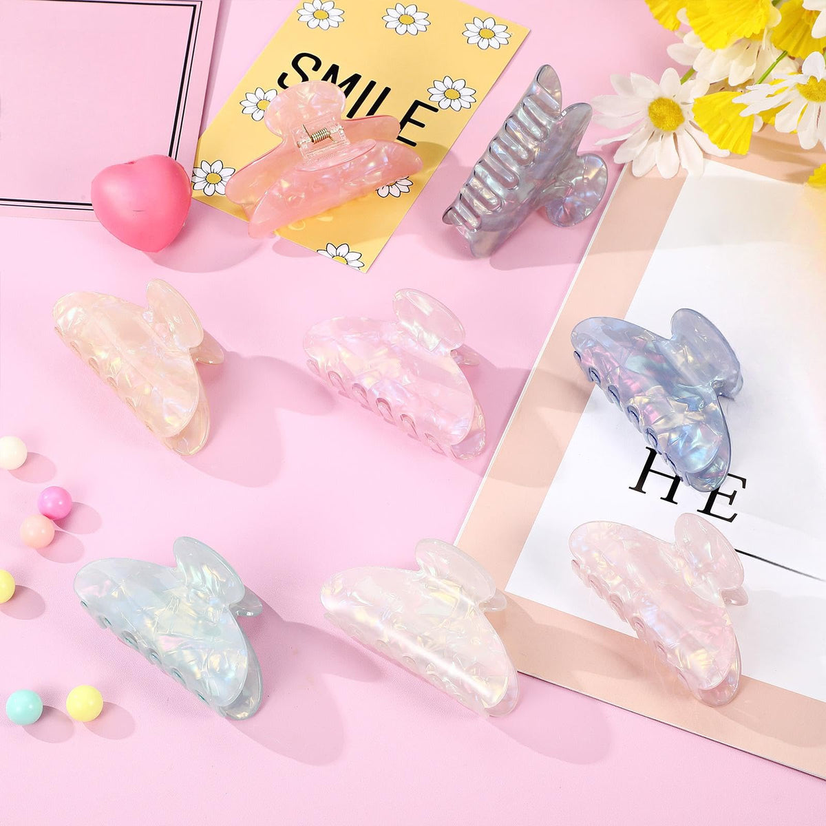 Yuxung clips worn in outdoor casual hairstyle adding stylish colorful accent