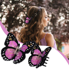 Yuxung blue butterfly clip side profile, cool-toned secure hold