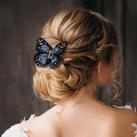 Yuxung purple butterfly clip side profile, vibrant accessory for looks