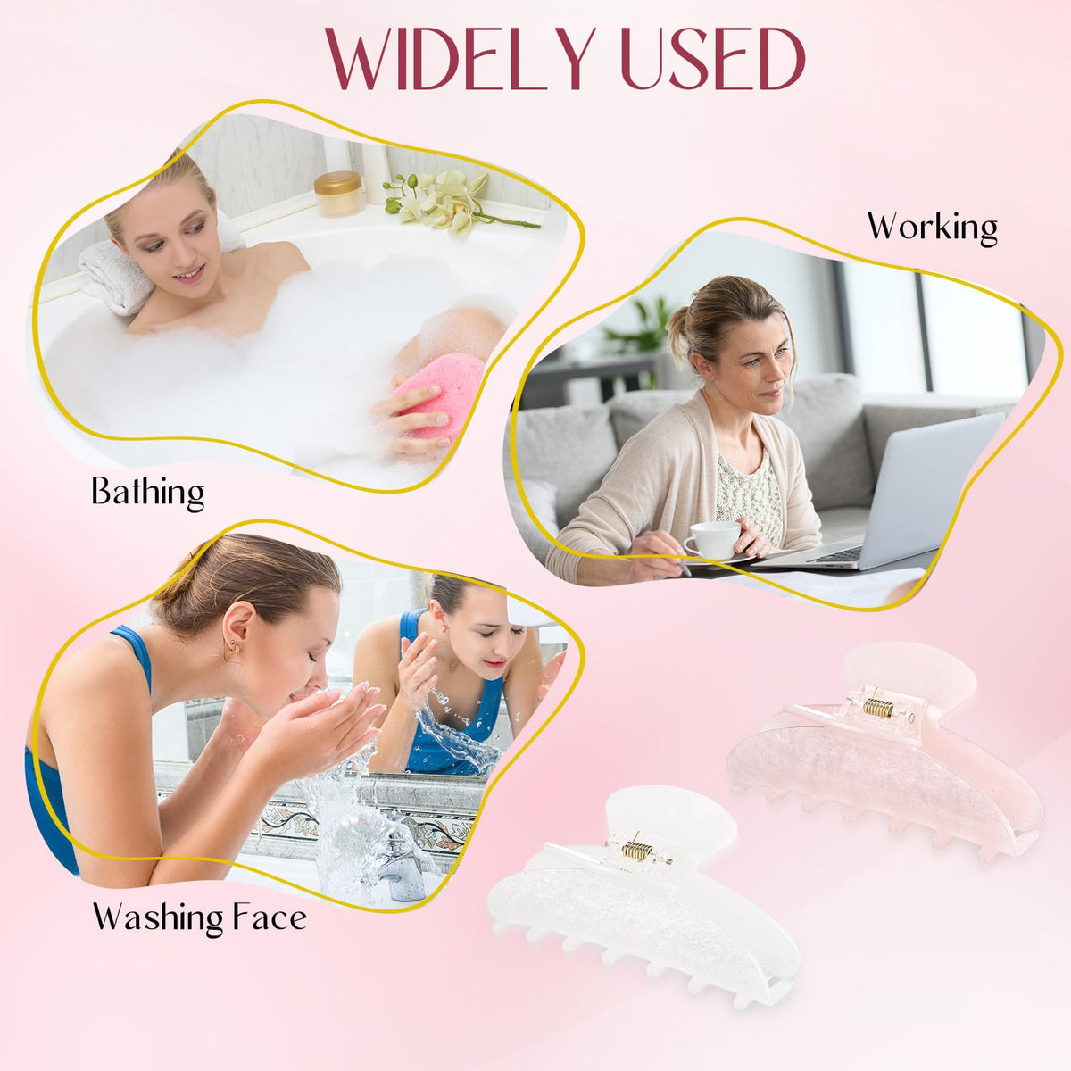 Yuxung clip beside a ruler showing 9 cm size for clear scale and styling options