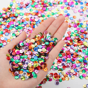Yuxung threaded sequin on needle demonstrating hole fit for sewing and threading