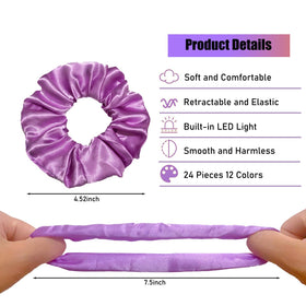 Yuztousp scrunchie held in hand to show stretch and real scale