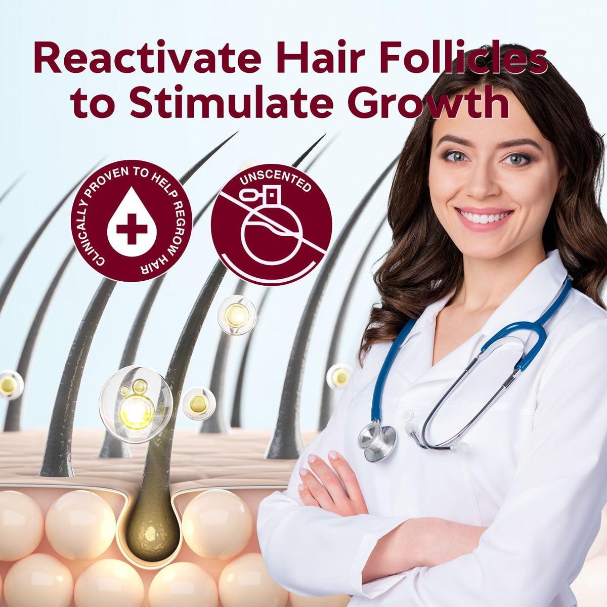 Yzmoffer spray droplet on scalp texture for quick absorption