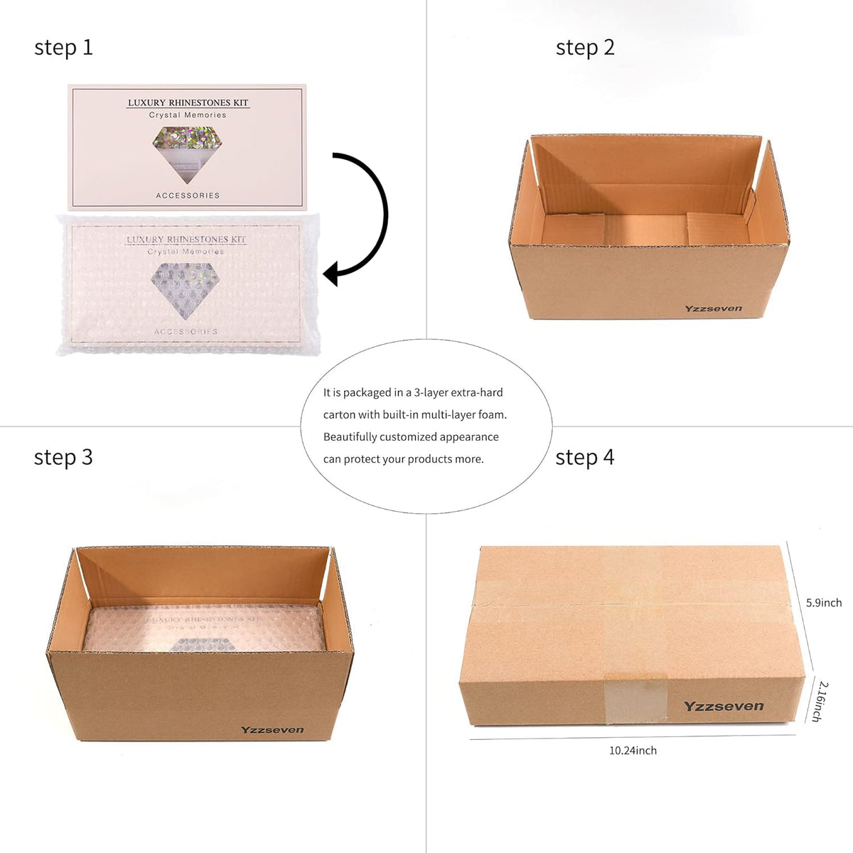 Yzzseven crystals decorating a makeup case demonstrating versatile styling