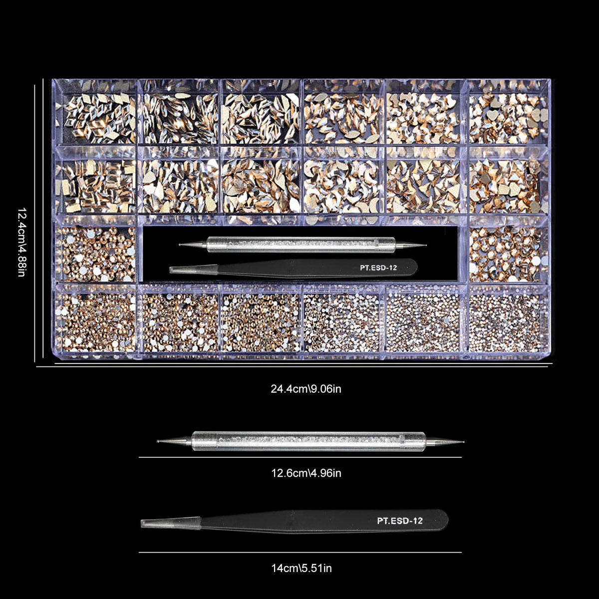 Yzzseven tweezers and drill pen tools for precise placement