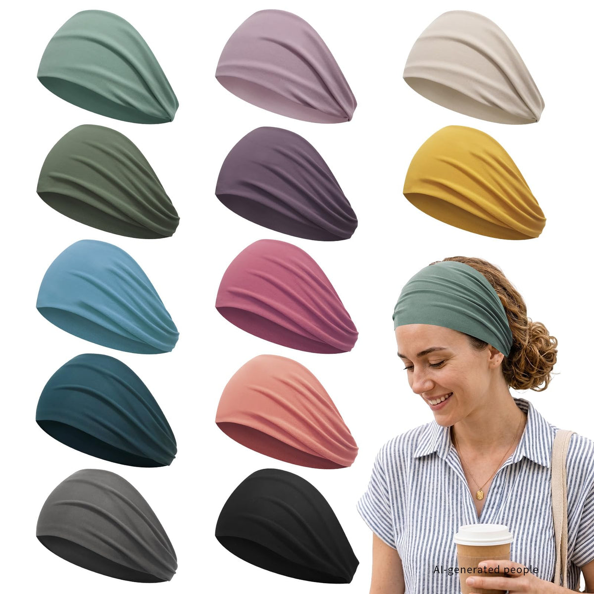 Z-CHARMMY front packaging of 12 headbands showing color variety and convenience