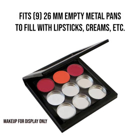 Z Palette metal stickers next to pans showing easy conversion for non-magnetic pans