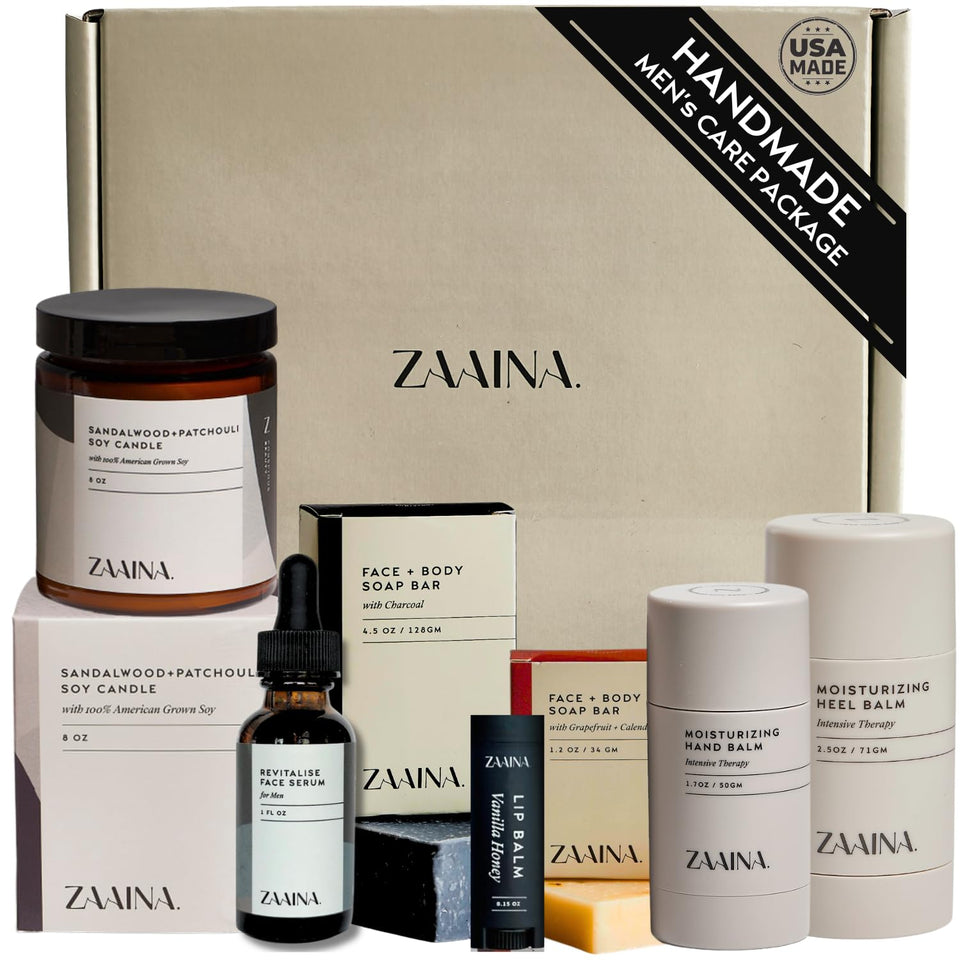 ZAAINA front packaging of the men’s care set showing gift-ready presentation and premium appeal