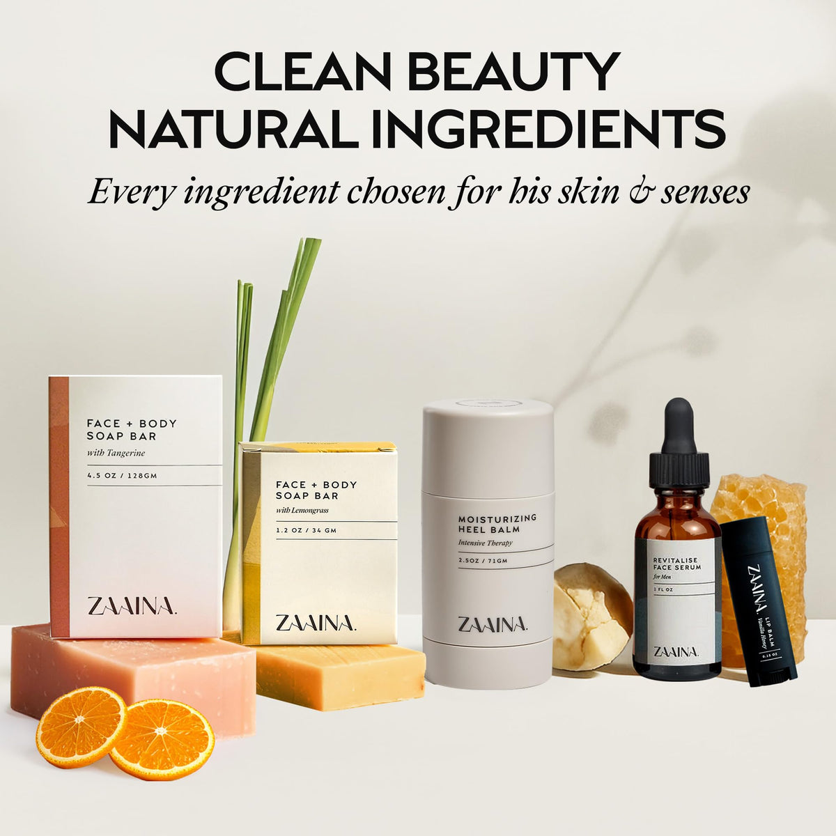 ZAAINA lemongrass soap lather detail showing cleansing foam and invigorating scent